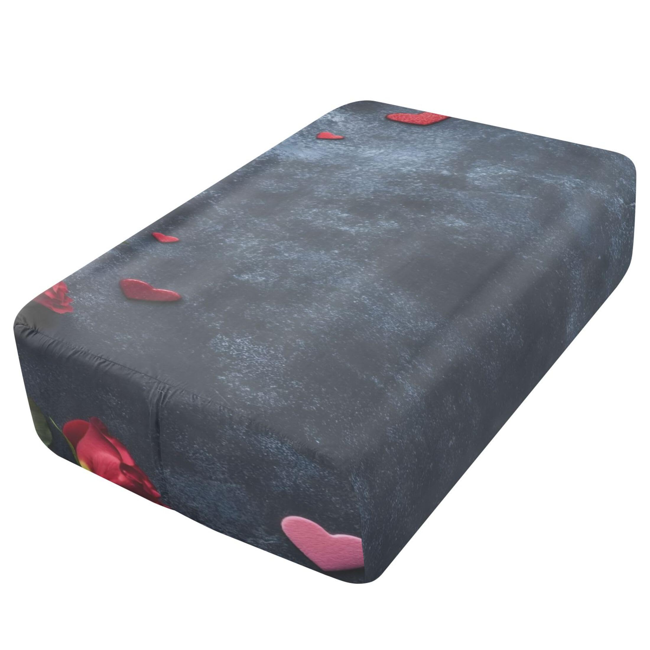 Sábana bajera ajustable individual para el día de San Valentín para colchón de aire, bolsillo extra profundo de 24 pulgadas, funda suave y transpirable con apertura de válvula de cremallera