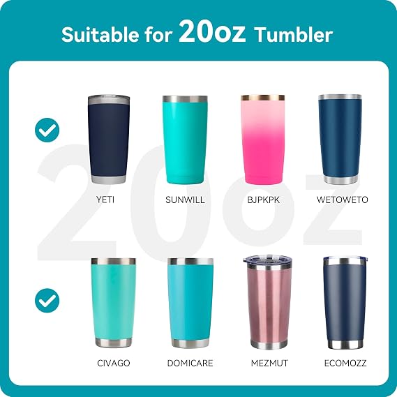 2 PACK 20 oz Replacement Lids for YETI 20 oz Tumbler, 20 oz Tumbler Lid for Yeti Tumbler and SUNWILL,BJPKPK,WETOWETO,CIVAGO