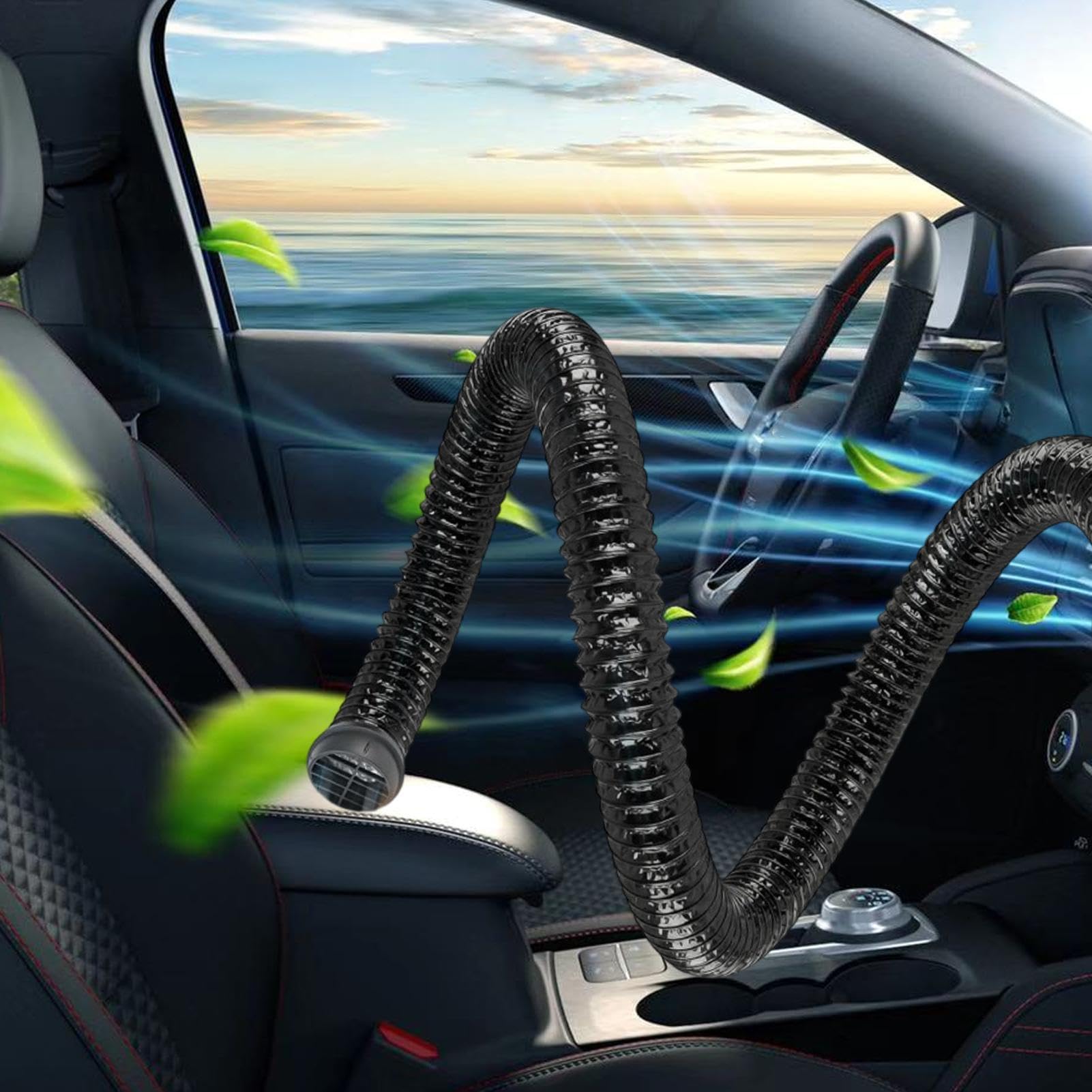 Generico Prolunga per Uscite Aria Auto per Sedili Posteriori,Si Estende Fino a 3 Metri Universale Resistente al Calore | Tubo Aria Auto,per Bambini Animali Domestici Camion SUV Berlina Pickup