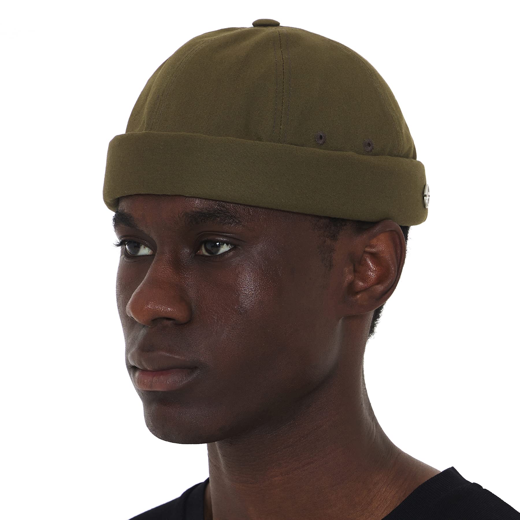 UNDERCONTROLUNDERCONTROL Extra Large Oversized Brimless for Big Head Side Steel Label Adjustable Cotton Unisex Plus Size Korean Watch Cap