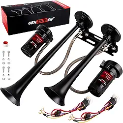 Buzina de ar para kit de buzina de caminhão, dB ultra alto. A buzina de ar com dois compressores de ar de 120 PSI é adequada para pickup/motorhome/SUV/caminhão/trem 12V 150db e outros veículos (2