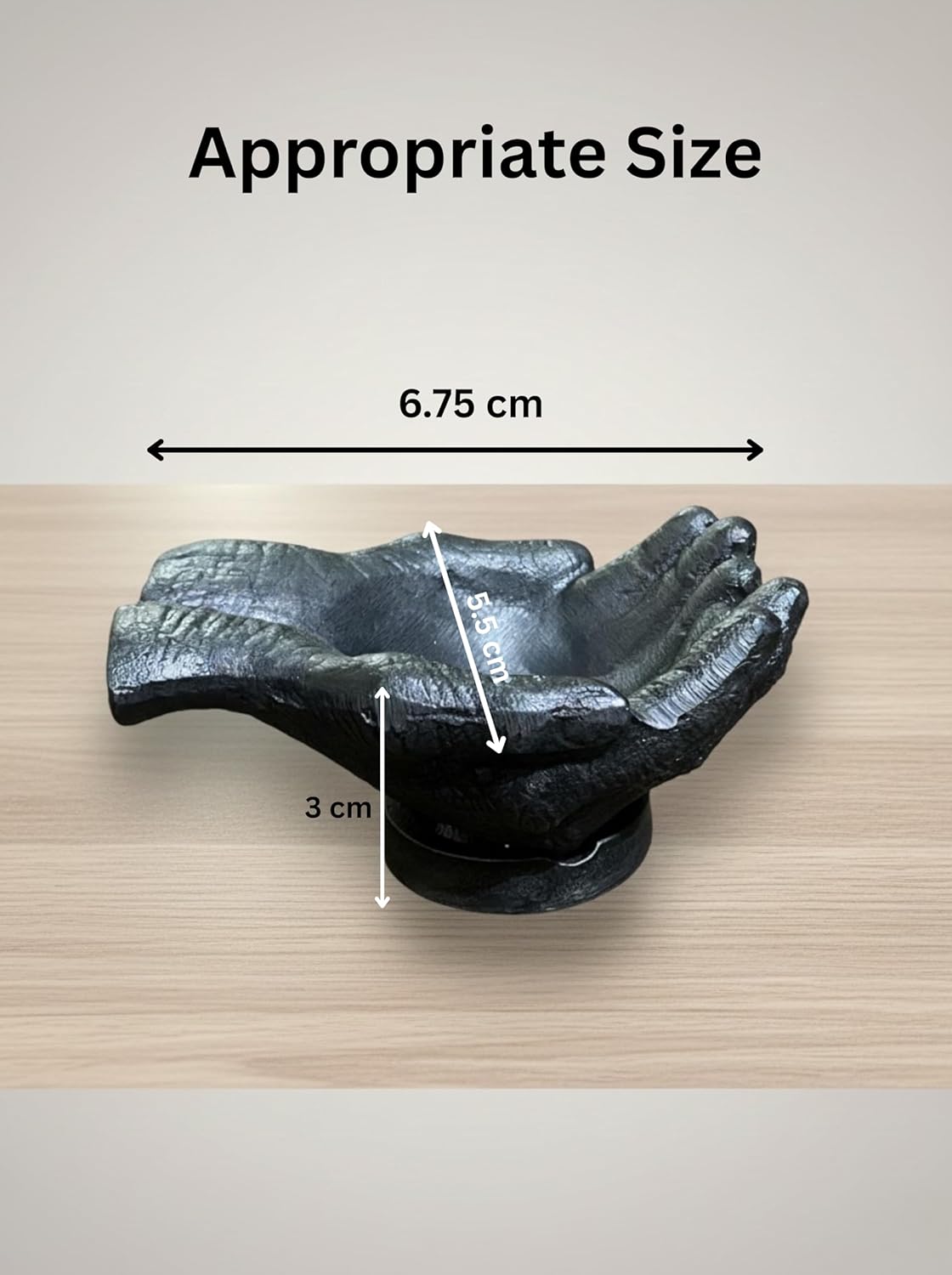 Black Antique Caring Cupped Hands Shaped Decorative Hand Bowl-Cute Catch All Trinket Tray-Candy Dish Offering Stand-Home Decor Hand Jewellery Holder-Mother’s Day Birthday Christmas Gift