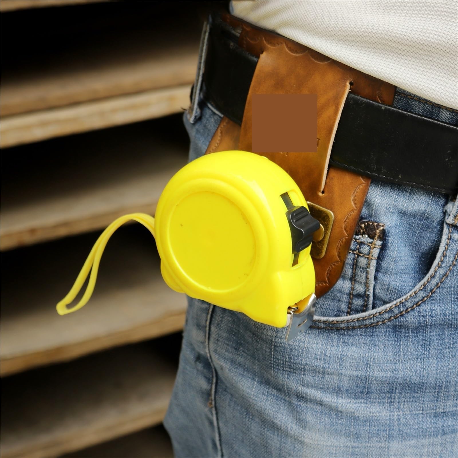 Porte-MèTre Ruban En MéTal Porte-ruban À Mesurer En Cuir