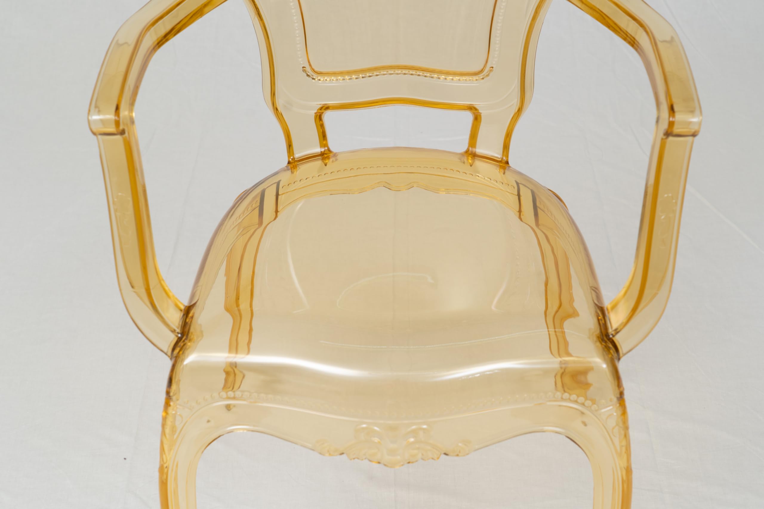 Biscottini Sedie in Policarbonato - Sedia con Braccioli Cucina Soggiorno 53x49x97,5 cm - Poltrone Barocche Sala da Pranzo Camera da Letto - Poltrona in Plastica da Esterno Moderna Matrimonio Cerimonie