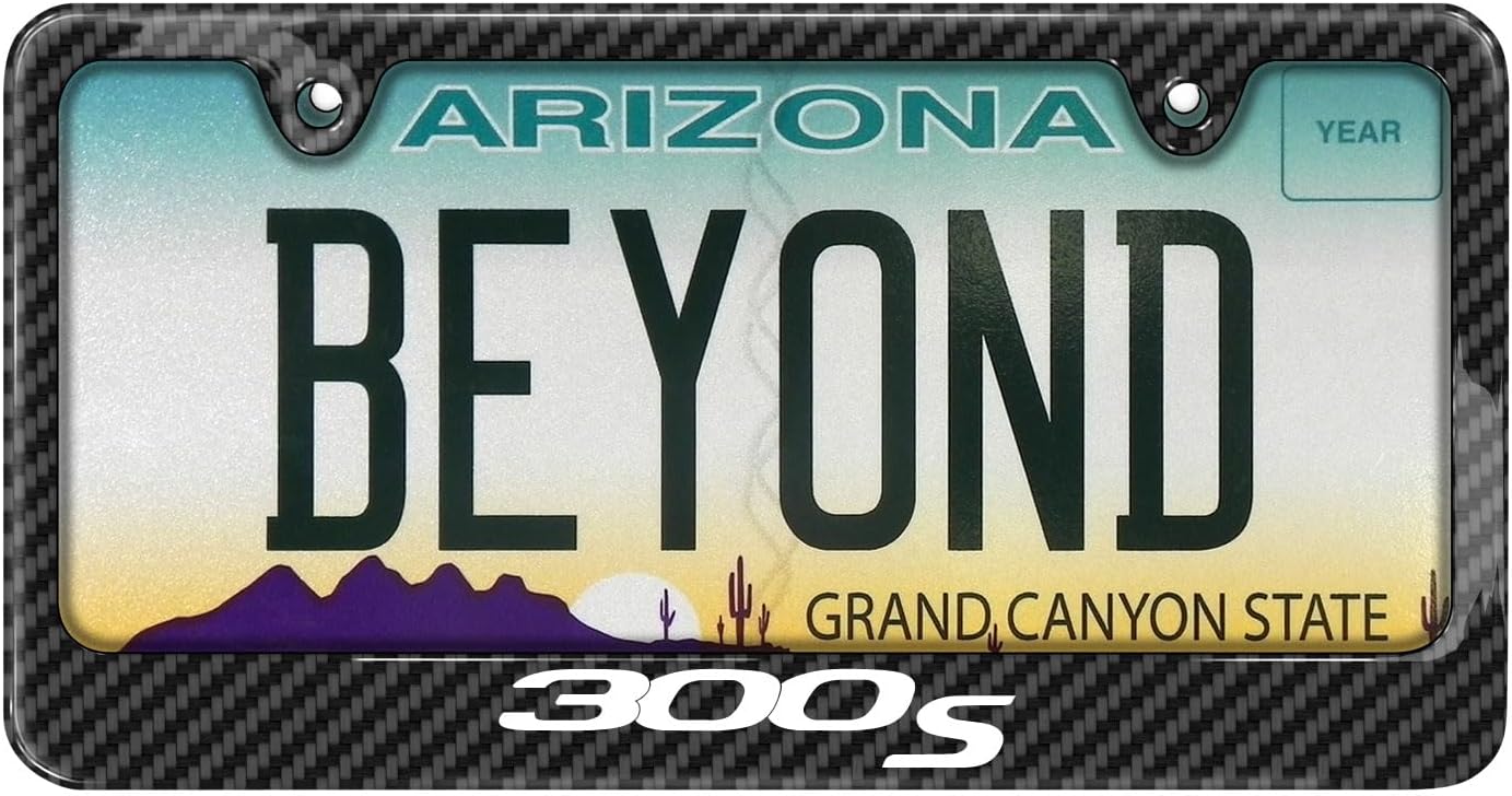 iPick Image for Chrysler 300S Black Carbon Fiber Look ABS Plastic License Plate Frame