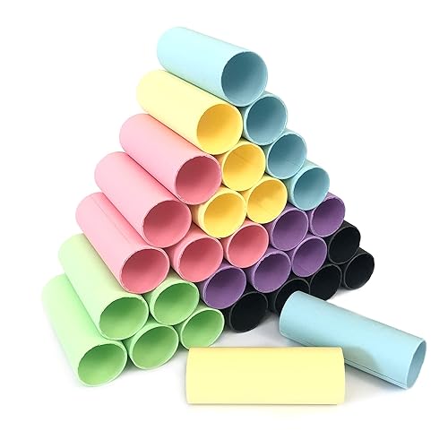 30-Pack Thick Craft Rolls, Multicolored Round Cardboard Tubes for Crafts,