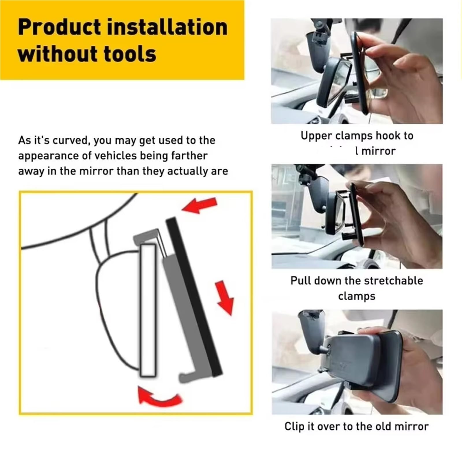 Rétroviseur intérieur Rétroviseur Intérieur Voiture Pour Bébé Pour Grand Angle Convexe Anti-éblouissement Vision Moniteur Auxiliaire Panoramique Miroir intérieur Voitures