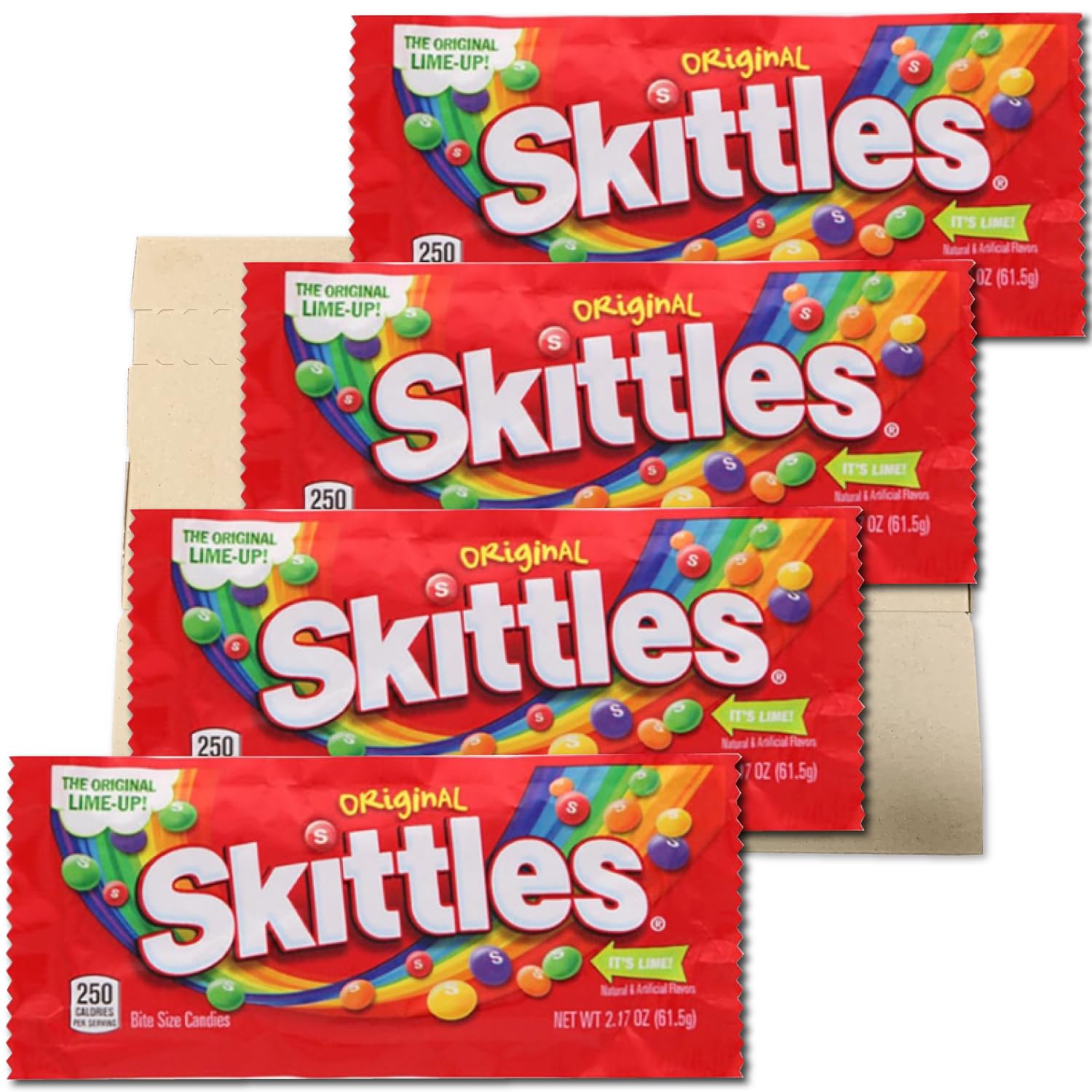 スキットルズ オリジナル キャンディー 61.5g×4袋セット PSJBOX Skittles まとめ買いセット ソフトキャンディ 輸入菓子
