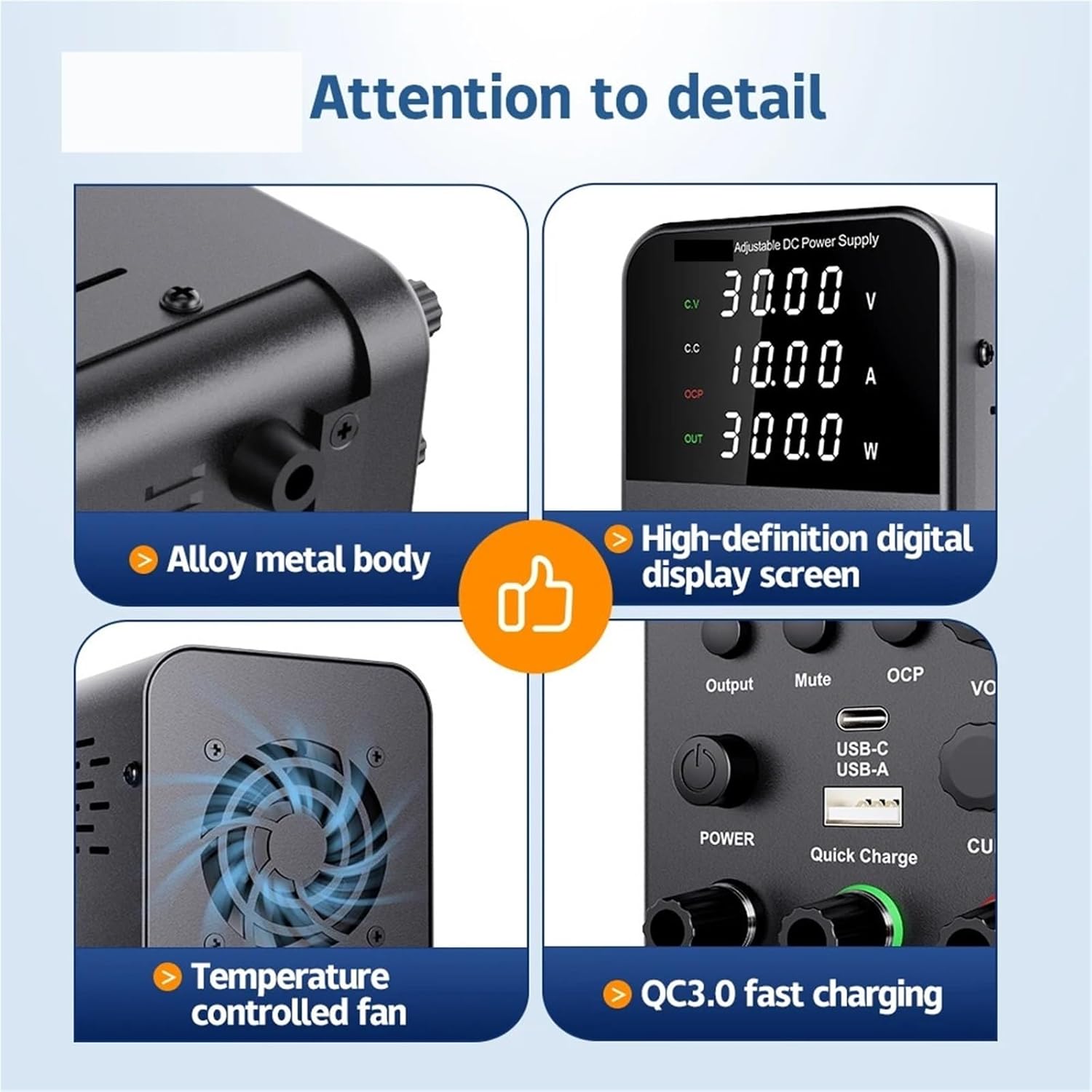 安定化電源 小型、 調整可能なDC実験室用電源 調整可能な電圧レギュレータ 安定器 スイッチング電源(BPS3010)