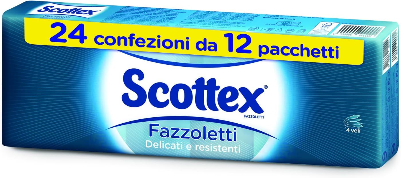 Scottex – Tissue, Delicate and Durable 12 Packs