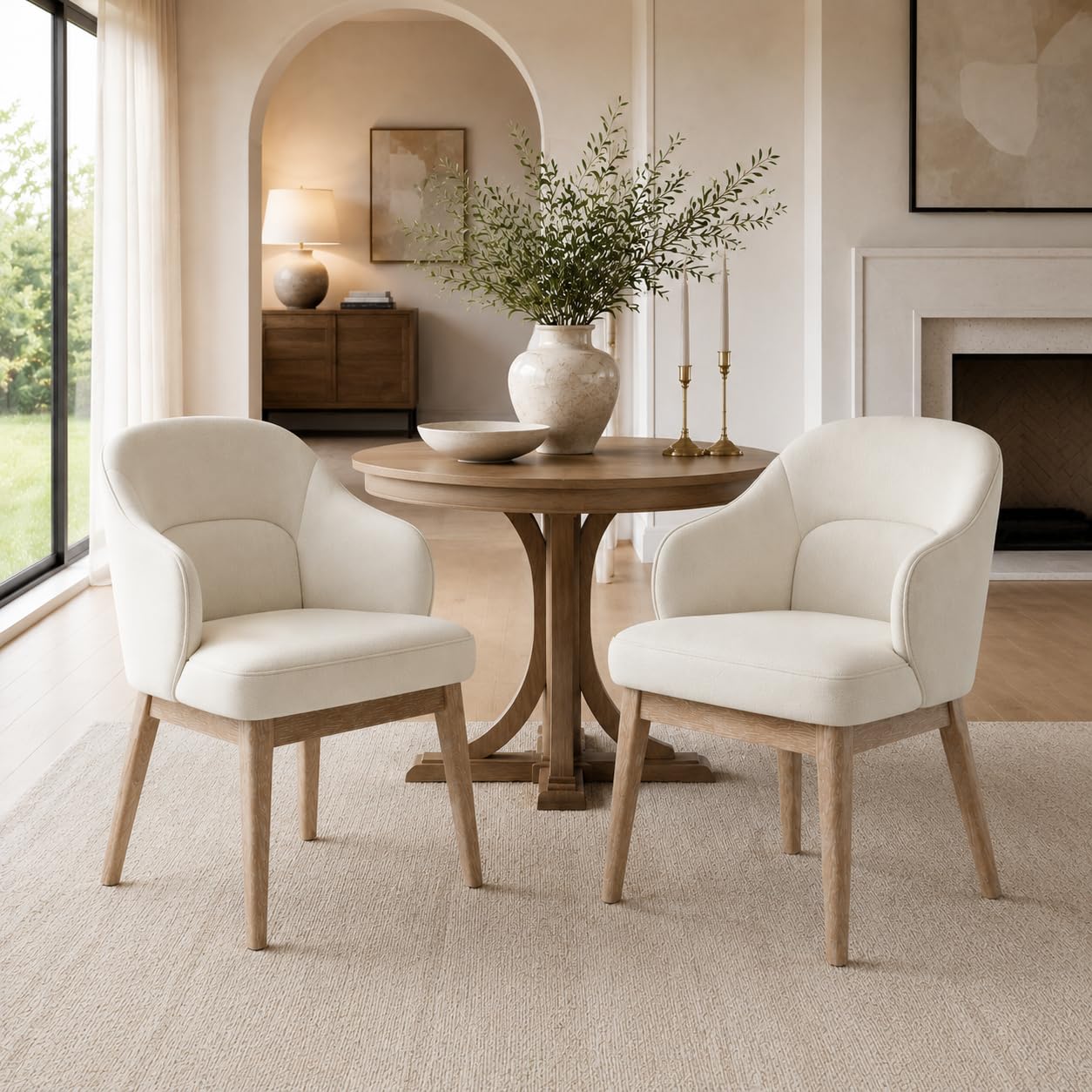 MALOL Dining Chairs Set of 2 Beige