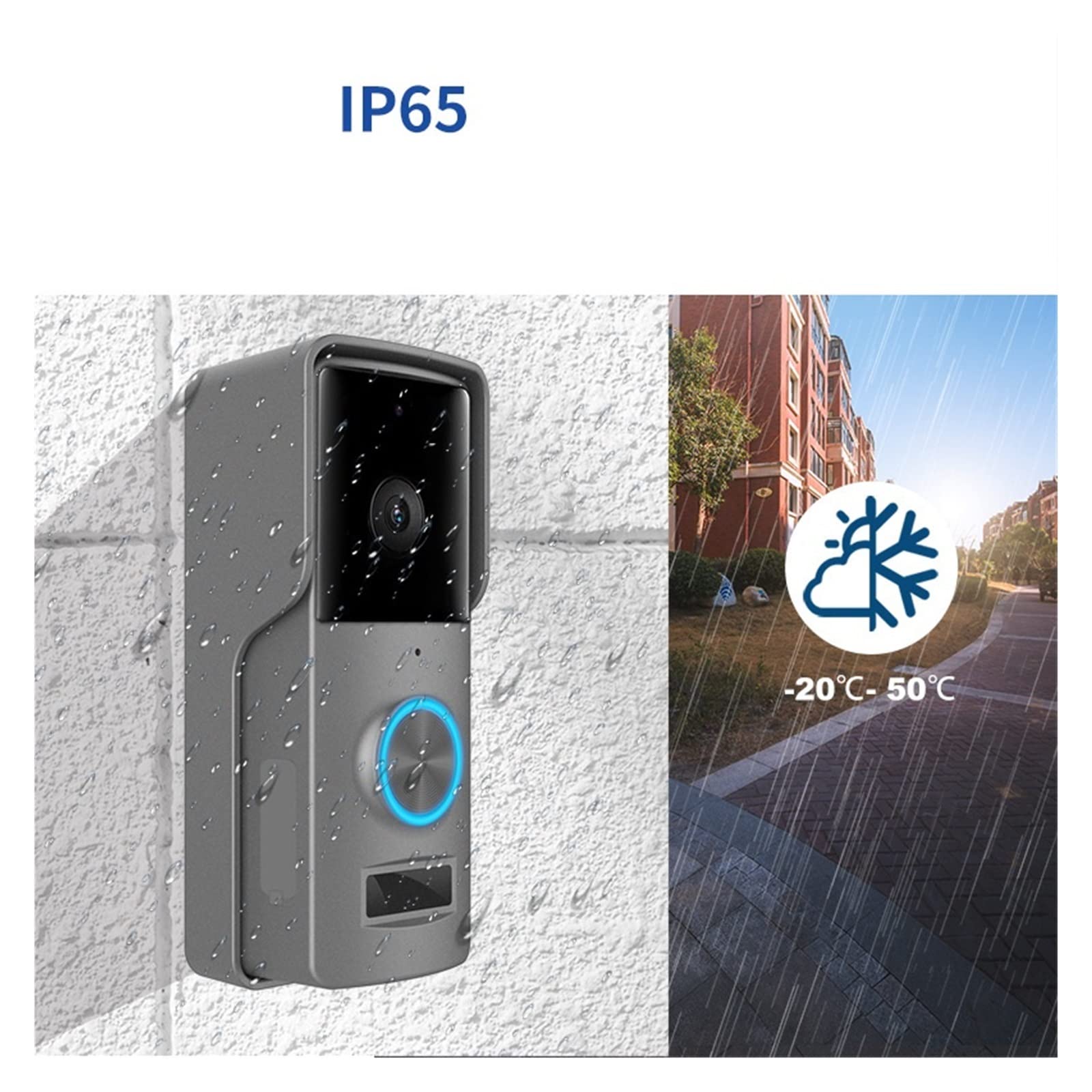 Bezprzewodowa kamera bezpieczeństwa z dzwonkiem wideo Bezprzewodowy Dzwonek Do Drzwi Wifi Muzyka Domowa Dingdong Inteligentny Monitoring Dzwonka Dwukierunkowy Domofon Wideodomofon Łatwa instalacja