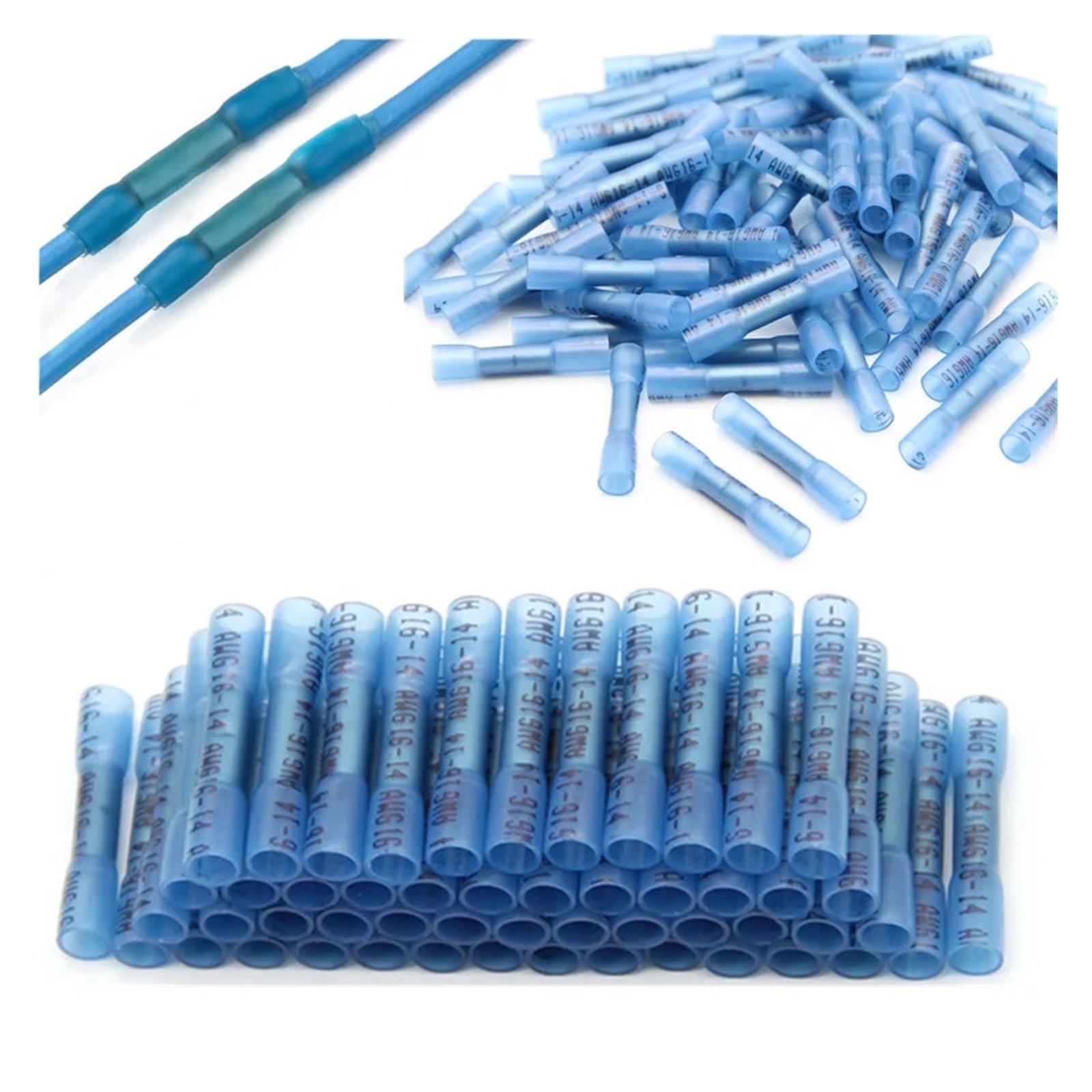 ZDVHOMCB 1000PCS Electrical Wire Butt Connectors Insulated Heat Shrink Terminals 16-14 AWG Seal Splice Crimp Terminals