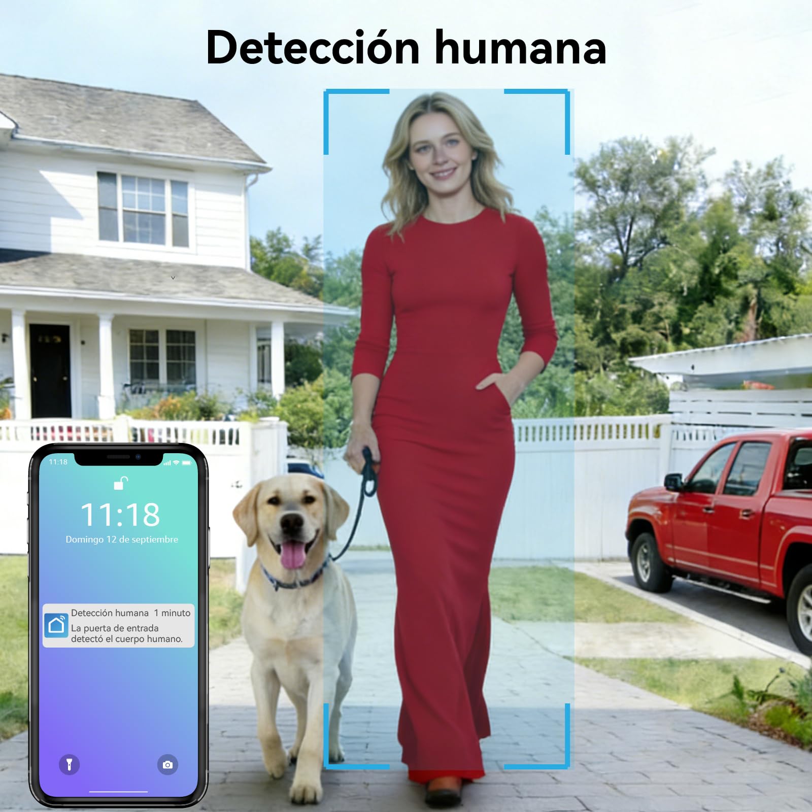 Videoportero Inteligente, Timbre con Video de 2 Hilos con Monitor Táctil de 7 Pulgadas, Audio Bidireccional, videoportero con cámara con Desbloqueo Remoto, Wi-Fi de 2.4 G/5G, KW02-IP7B
