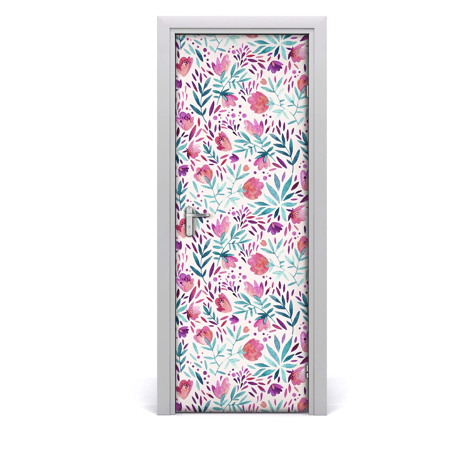Papier peint sur la porte mural étiquette imperméable fleurs vintage 77x200