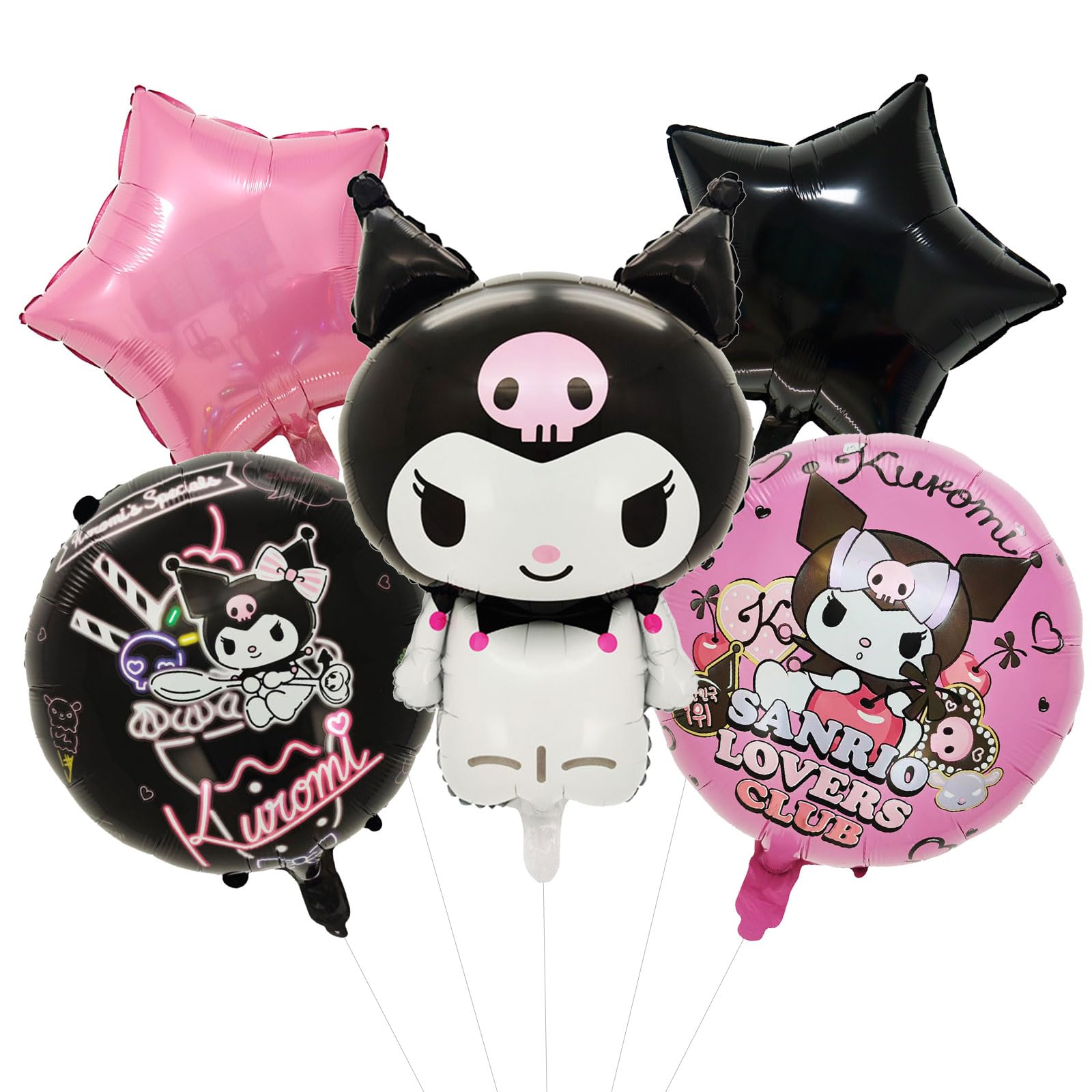 5pcs Palloncini Compleanno Kurom, Kurom Decorazioni Compleanno Bambina,Palloncini Kurom,Cartoon Palloncino Foil Adatto per Bambini