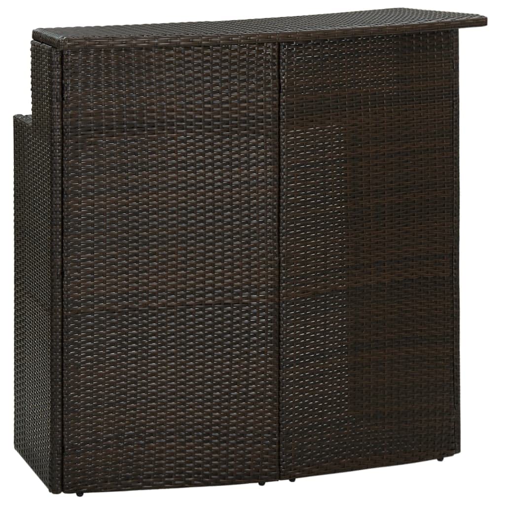 vidaXL Juego de Muebles de Bar para Jardín 3 Piezas y Cojines Mesa Silla Asiento Patio Terraza Balcón Barra Bistró Muebles Mobiliario Marrón