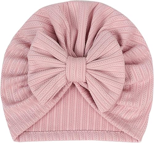 iiniim Baby Newborn Bowknot Turban Hospital Hat Nursery Beanie Headwrap Cap