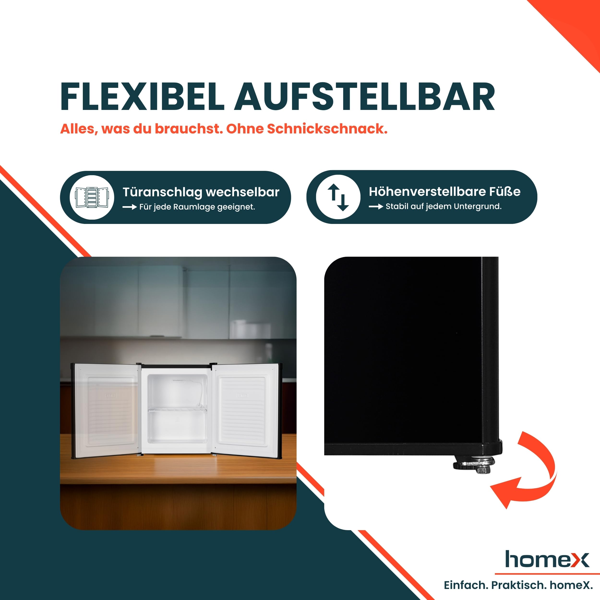 homeX FM1015-B Mini Gefrierschrank Gefriertruhe klein 33L Nutzinhalt | 4-Sterne Gefrierbox, freistehend, kompakte Tiefkühltruhe, Mini Freezer, Temperaturregelung, kleiner Tiefkühlschrank, schwarz