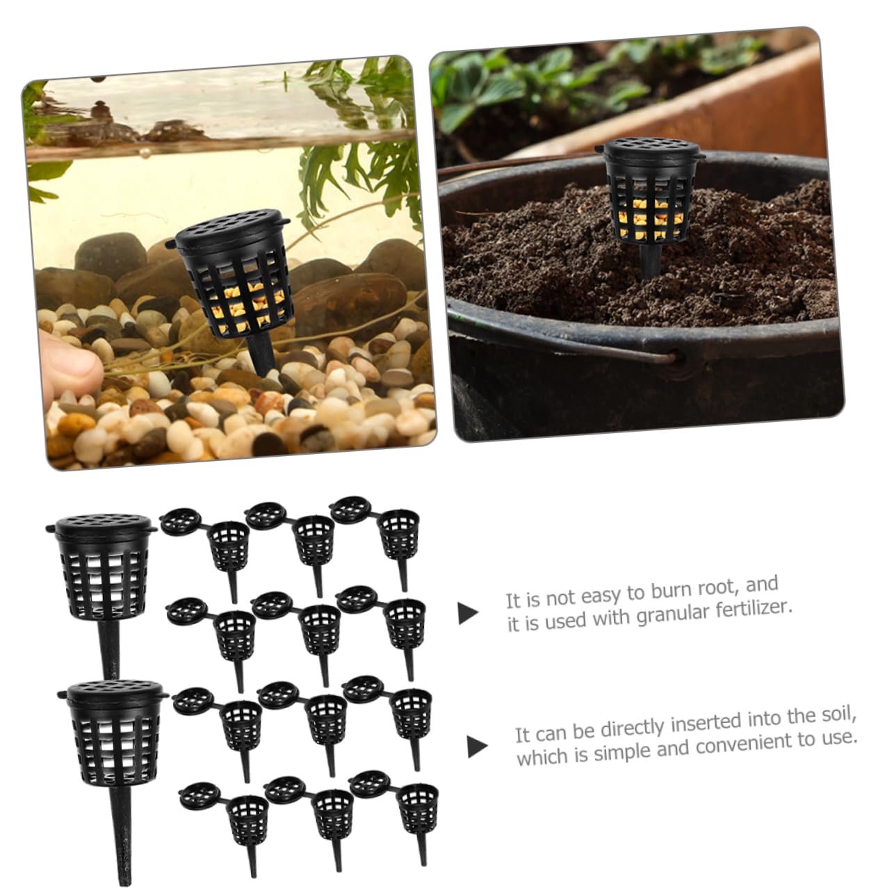 Yardwe 3 Juegos Fertilizante De Loto De Agua Red De Fertilizante Canasta De Bonsai Canasta De s Para Plantas Malla De El Plastico Black 100 Uds * 3