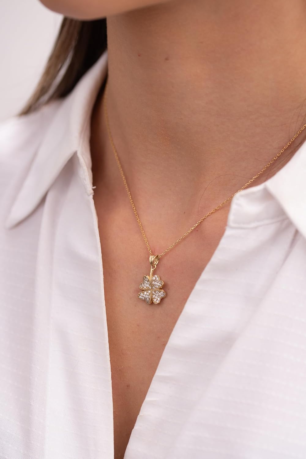 Clover Necklace, Clover Pendant, Luck Necklace, Irish Necklace, Handmade Necklaces, Birthday Gifts, Floral Necklaces - Image 2