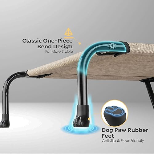 Miniatura 3 de Veehoo Cama elevada original para perros  Cama elevada para perros para exteriores, cabecera elevada de una cara, cuna de entrenamiento para