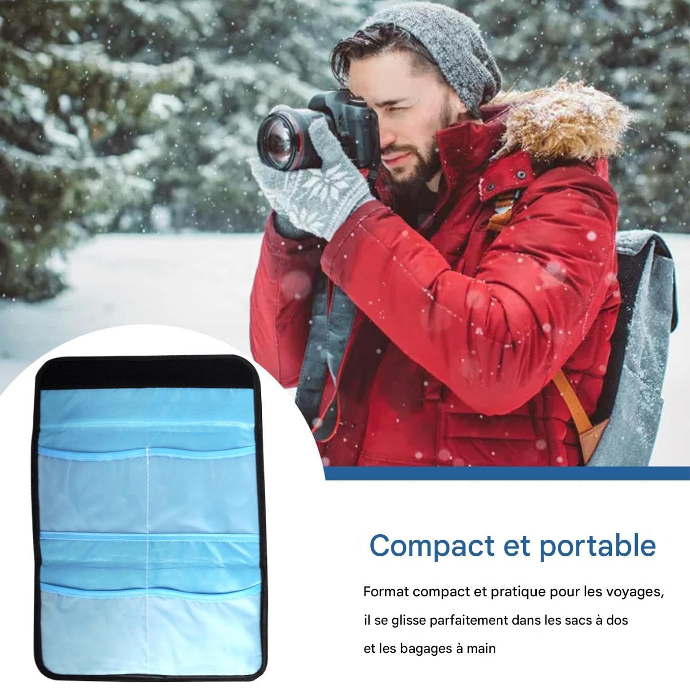 Étui à Filtres,Pochette Étanche Poussière Sac de Transport Filtre Appareil Photo - Sac de Stockage Imperméable Protecteur pour Vidéastes Cinéastes de Rue Studio Mariage