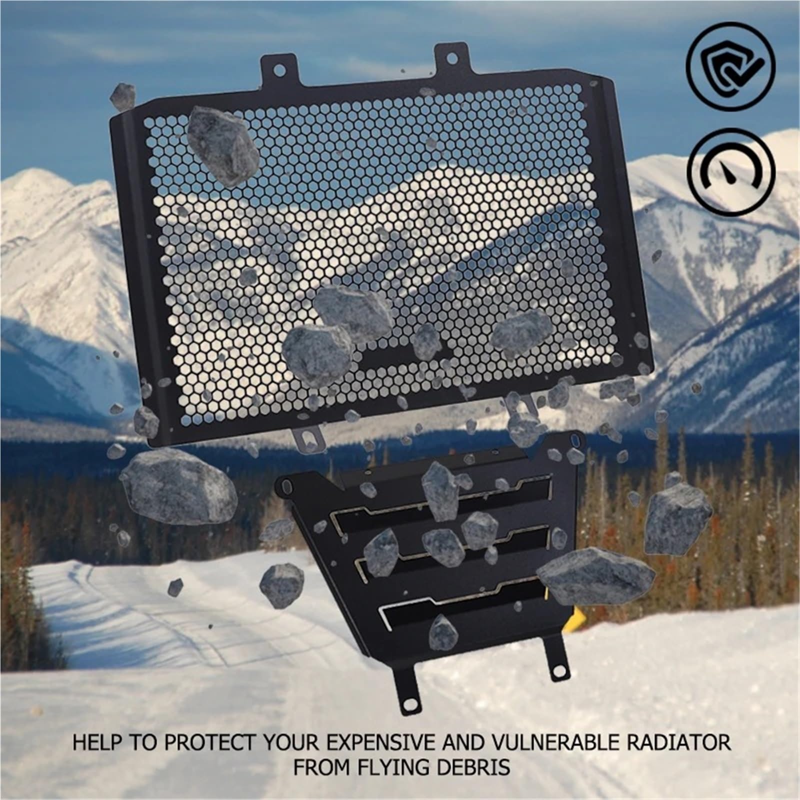 Motorrad Kühlerschutz Kühlerabdeckung Für CFMOTO 450MT 450 MT Für MT450 Für CF450MT 2024 2025 Motorrad Kühler Schutz Motor Abdeckung Protector(Black Set)