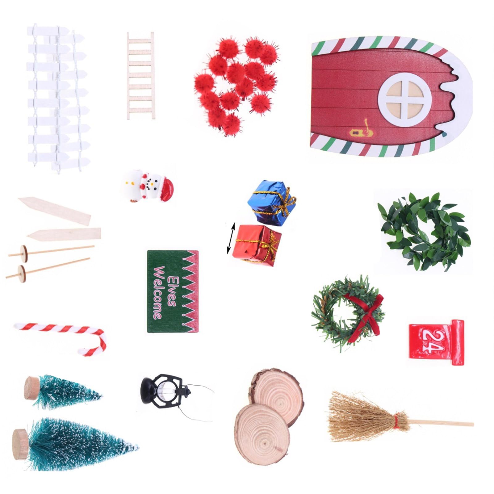 Jazuaiao Wooden Christmas Gnomes Set with Detachable Miniature Scene Models Safe Child Friendly Holiday Decorations 1Box Detachable Miniature Christmas Houses