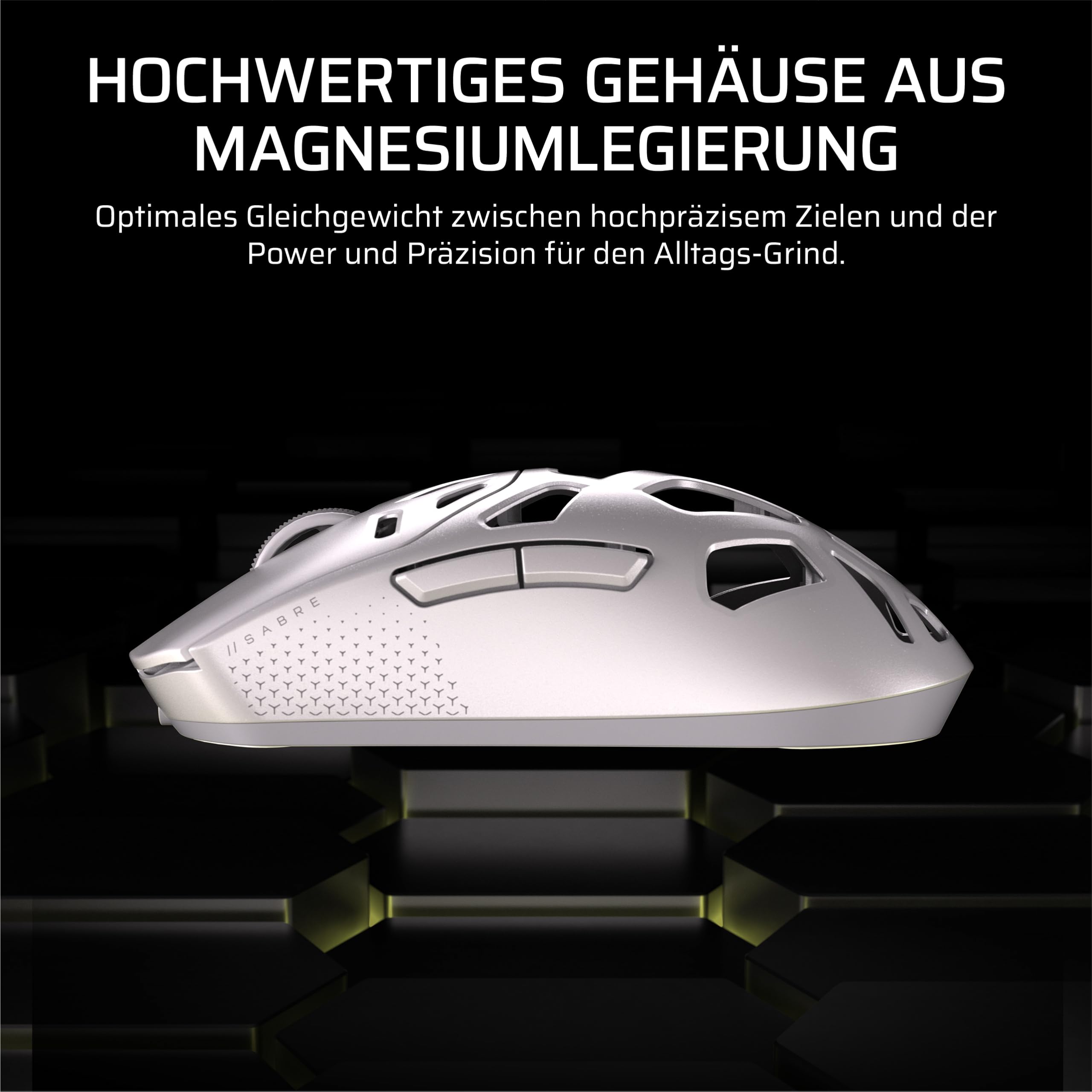 Corsair Sabre v2 PRO Kabellose FPS-Gaming-Maus Weiß 33,000 DPI MARKSMAN S-Sensor 8,000Hz Hyper-Polling Magnesium Leichtgewicht 120 Stunden Akkulaufzeit