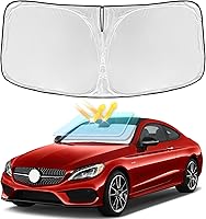 Vista 85 de Parasol de 4 capas para parabrisas, ajuste personalizado, tela 240T, parasol retráctil que bloquea los rayos ultravioletas, accesorios para automóvil