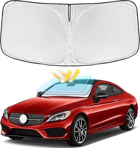 Miniatura 85 de Parasol de 4 capas para parabrisas, ajuste personalizado, tela 240T, parasol retráctil que bloquea los rayos ultravioletas, accesorios para automóvil