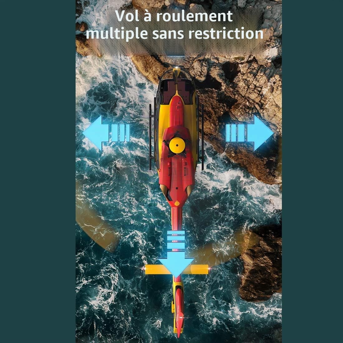 YUTT C190 H145 Hélicoptère RC 1/30 Échelle 2,4G 6CH Gyroscopique Rotor Unique RTF Rouge Jaune