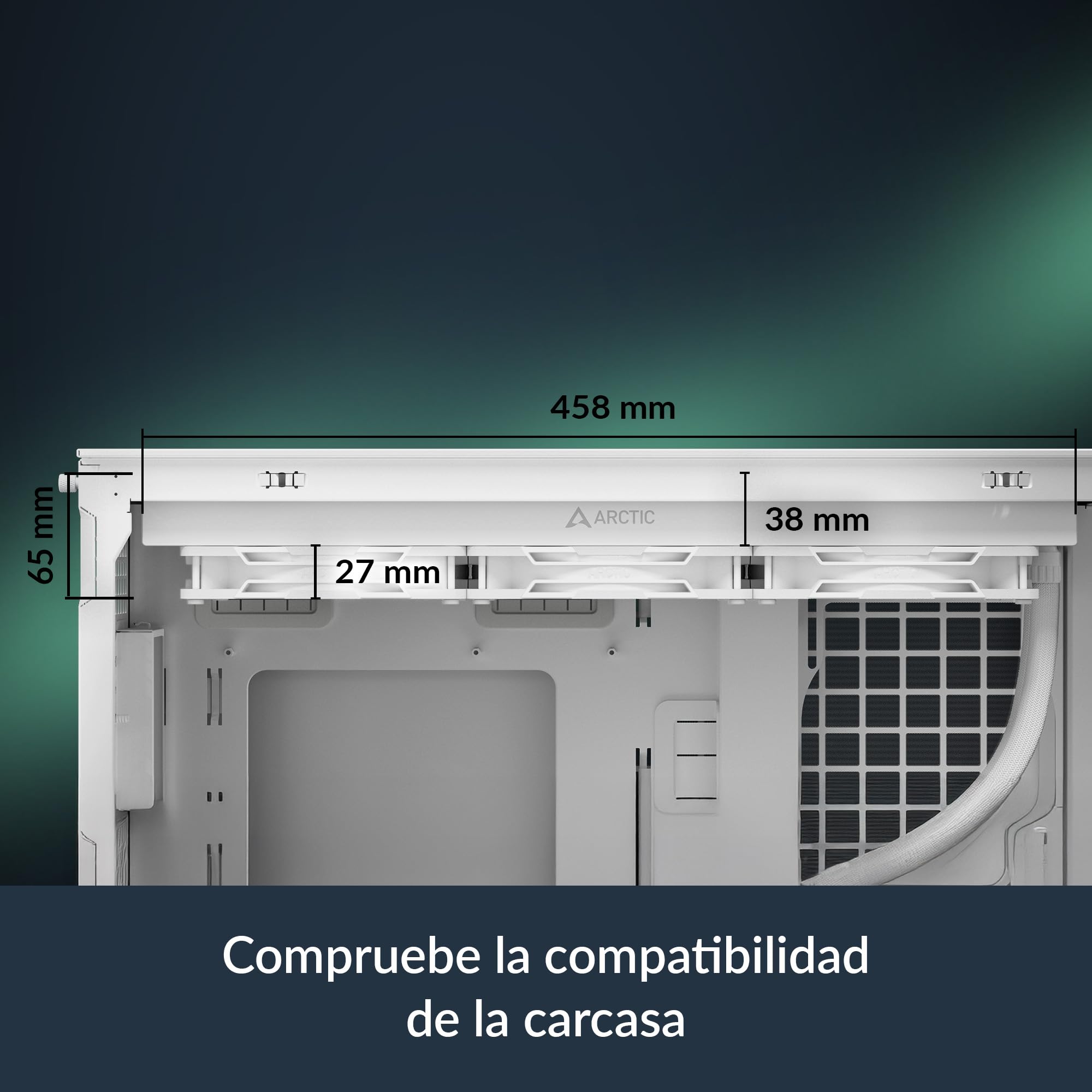 ARCTIC Liquid Freezer III Pro 420 A-RGB - Refrigeracion Liquida PC, AIO para CPU, 3x140 mm, 38 mm Radiator, Bomba PWM, Ventilador VRM, AMD AM5/AM4, Intel LGA1851/1700 Marco de Contacto - Blanco
