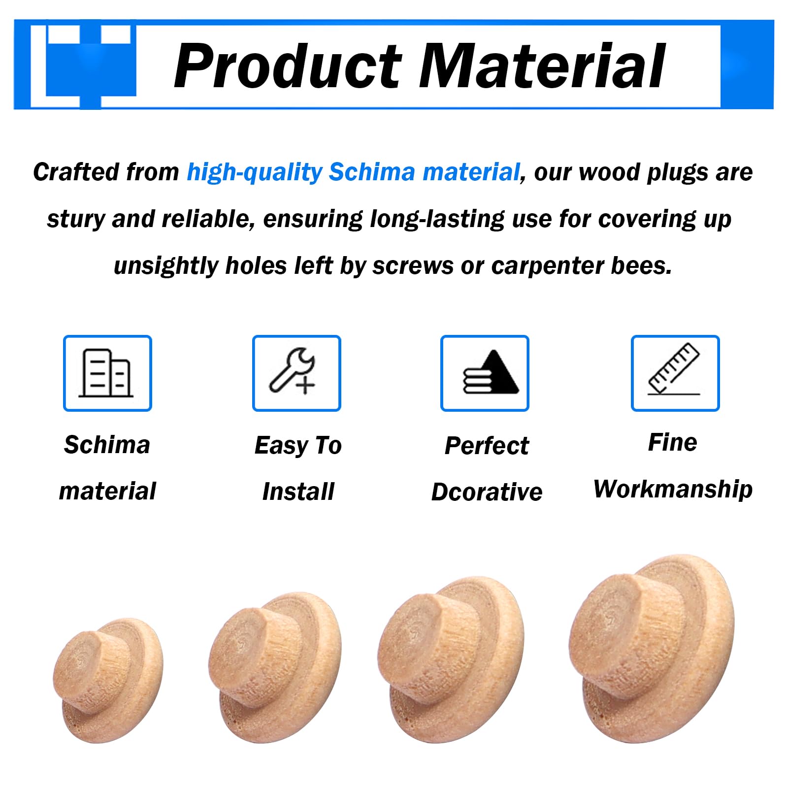 Wood Plug Kit - 150 Pcs for Furniture Repair -4
