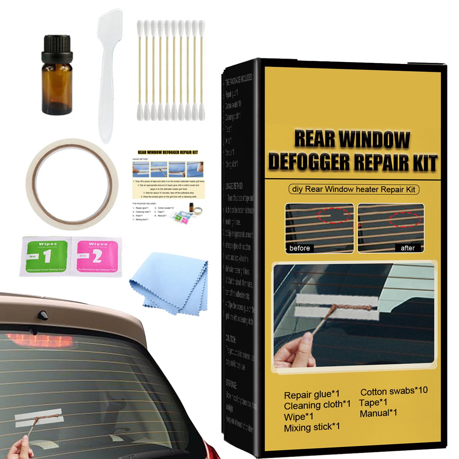 Kit De Réparation Pour Désembueur De Pare-brise Arrière De Voiture - Réparation Des Lignes De Grille Cassées - Colle Conductrice