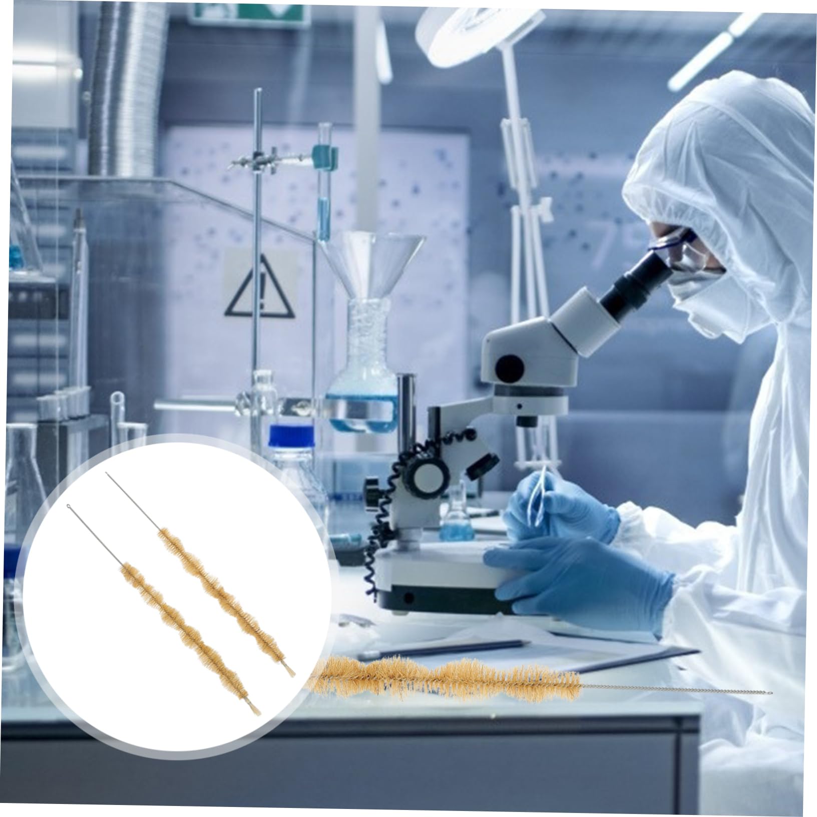 IWOWHERO Condenser Cleaner Brush Set 6 Ball Laboratory Brush for Accurate Cleaning Portable Convenient