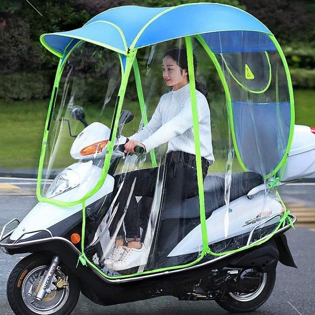 Uniwersalny Rower Elektryczny W Pełni Zamknięty Składany Wodoodporny Parasol Motocyklowy Osłona Przeciwsłoneczna Osłona Przeciwsłoneczna Z Lusterkiem Wstecznym I Tylnym O, Blue