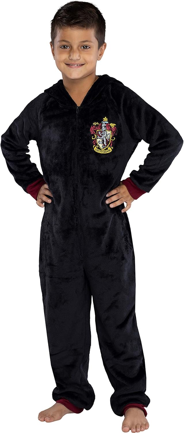 INTIMO Harry Potter Unisex Kids Hooded Pajama Union Suit - All 4 Houses Gryffindor, Slytherin, Ravenclaw, Hufflepuff - Image 5