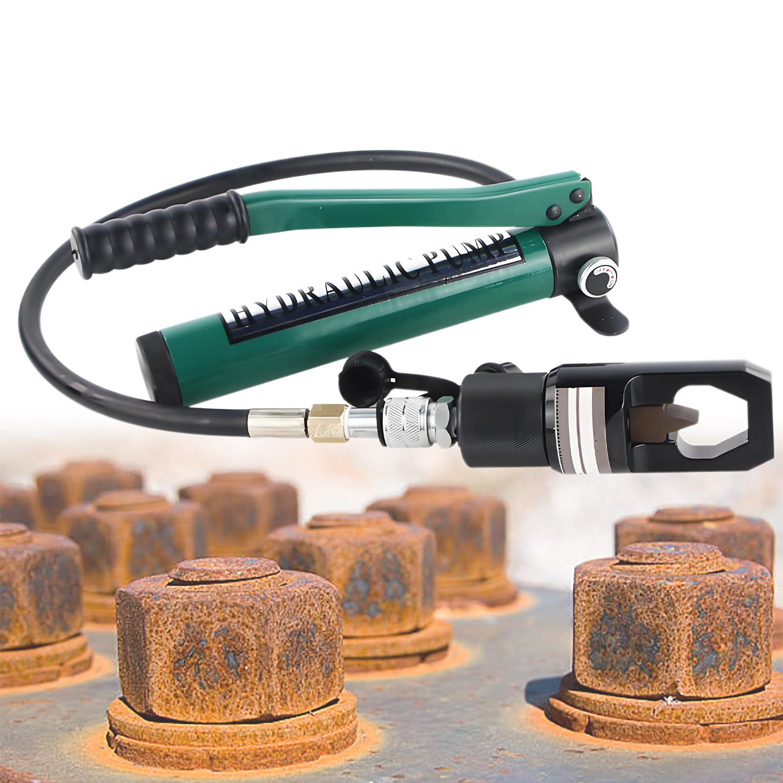 IUokLU Hydraulic Nut Splitter Heavy Duty Split Type Nut Cutter Remover with Hand Pump for Rusty Damaged Nuts, Nut Cutter Breaker with Hand Pump and Blade (16t)