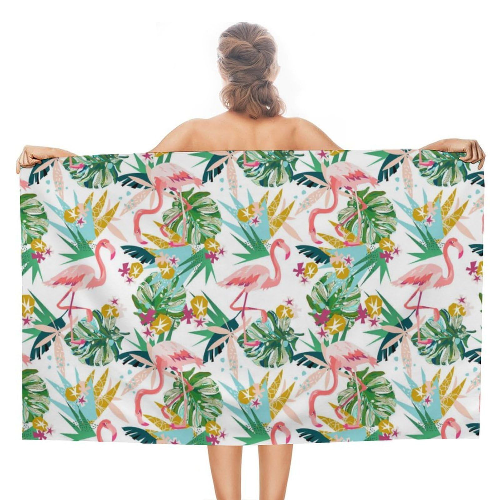 Nclqvjxzkhw Women's Style Tropical Pink Flamingo Beach Towel For Adults Lightweight Bath Towels Swim Travel Gym Sports 130×80Cm