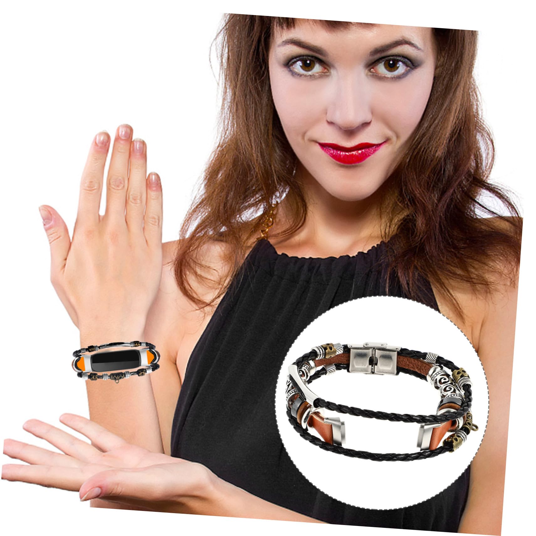 OSALADI 3stücke Vintage Armband Aus Leder Für Damen Kompatibel Mit Smartwatch Elegantes Armband Für Alltag Und Besondere Anlässe Leicht Und Hautfreundlich Zu Besonderen Anlässen