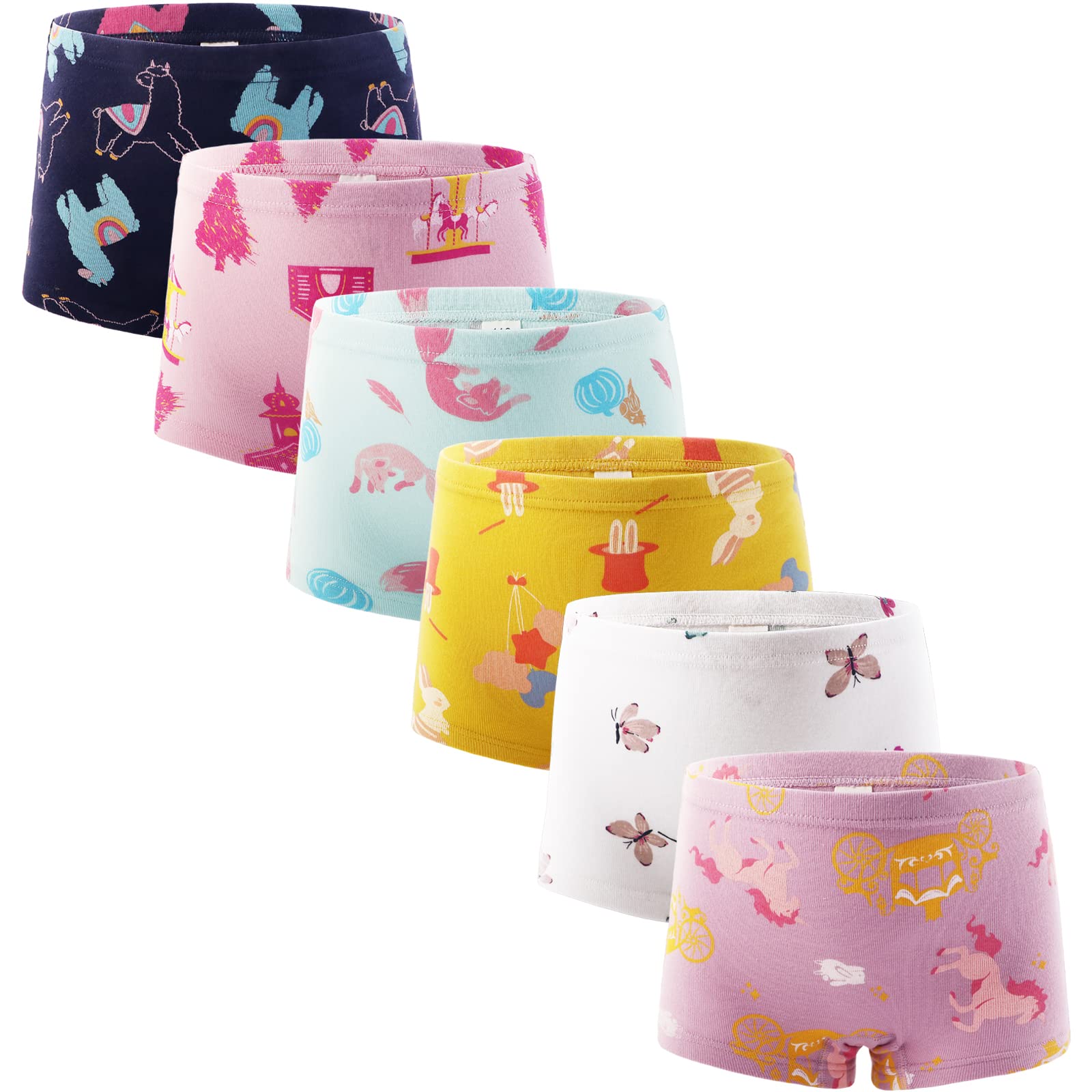 Kids Little Girls Underwear Toddler Baby 100% Cotton Soft Briefs Panties Cartoon Big Girls Undies 1-10 Years (Pack of 6)