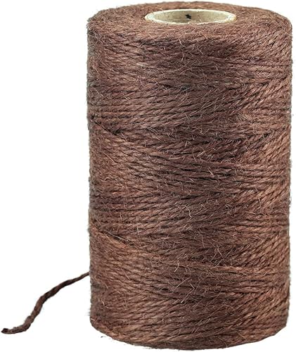 Cuerda de yute de 328 pies color café cuerda para envolver regalos de Navidad cuerda de yute ideal para regalos artesanales cuerda de embalaje