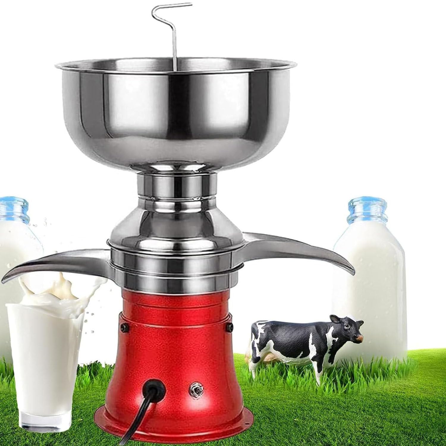 Montalatte, separatore di panna elettrico in acciaio inossidabile, alta efficienza 50 l/h per latte di capra e mucca, perfetto per la preparazione di burro e frullati fatti in casa