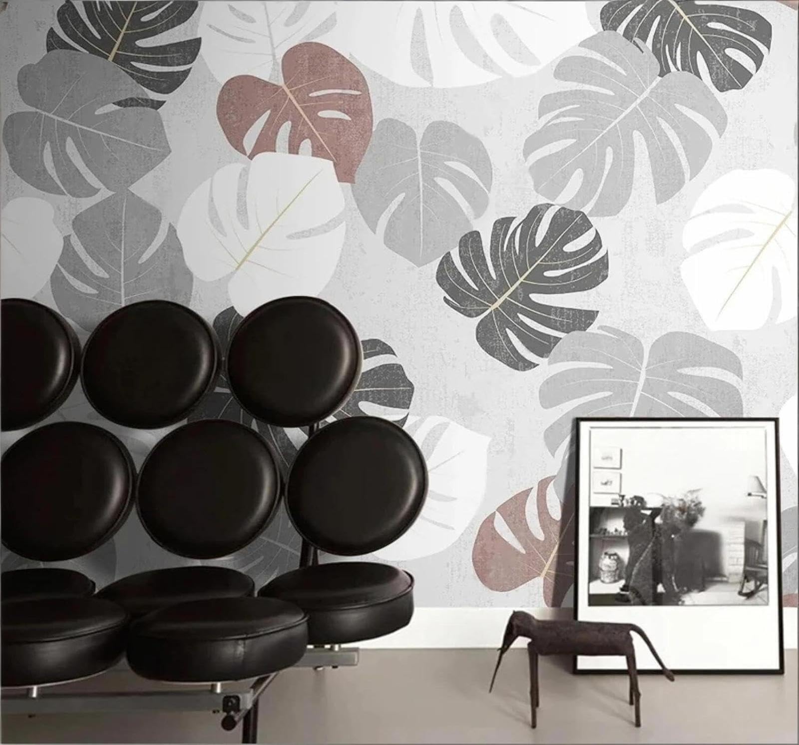 XLMING Retro Hand Drawn Colourful Plants Leaves 3D Wallpaper Luxury Home Dining Decor Paste Sofa Living Room The Wall for Bedroom Mural-250cm×170cm