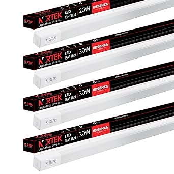 Nortek Essenza Led Tube Lights For Home 20 Watt Led Tube Light For Living Room, Bedroom, Office, Commercial And Industrial Cost-Saving LED Light (Cool White, Pack of 4)