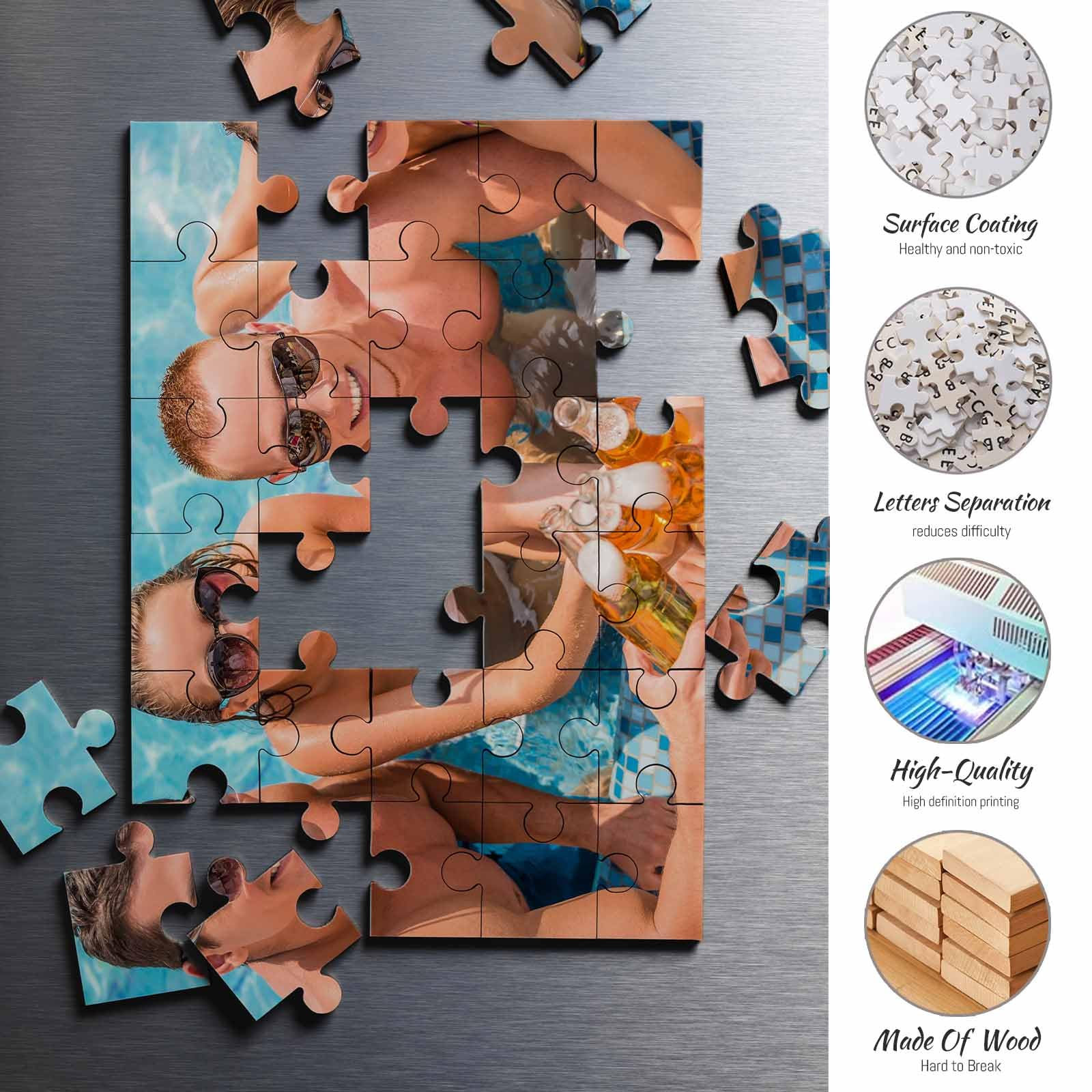AIFLM Puzzle Personnalisé Photo 35/70/120/200/300/500/1000/2000/3000 Pièces Personnalisable Cadeau Pièces Personnalisez Votre Puzzle