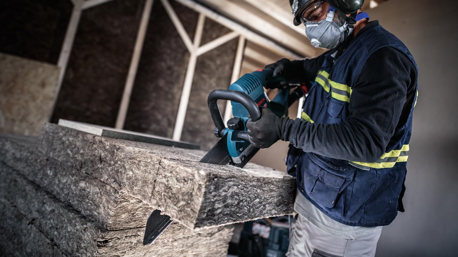 Bosch 2x Lame de scie tandem PRO Fibre Insulation TF350WM (pour Laine minérale, Laine minérale, Longueur 408 mm, Professional Accessoire Scie tandem polyvalente)