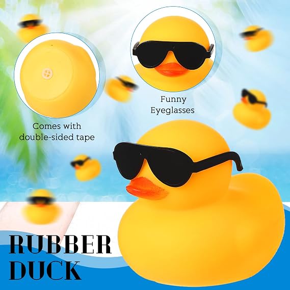 36 Pcs Mini Rubber Ducks with Sunglasses, Duck with Sunglasses